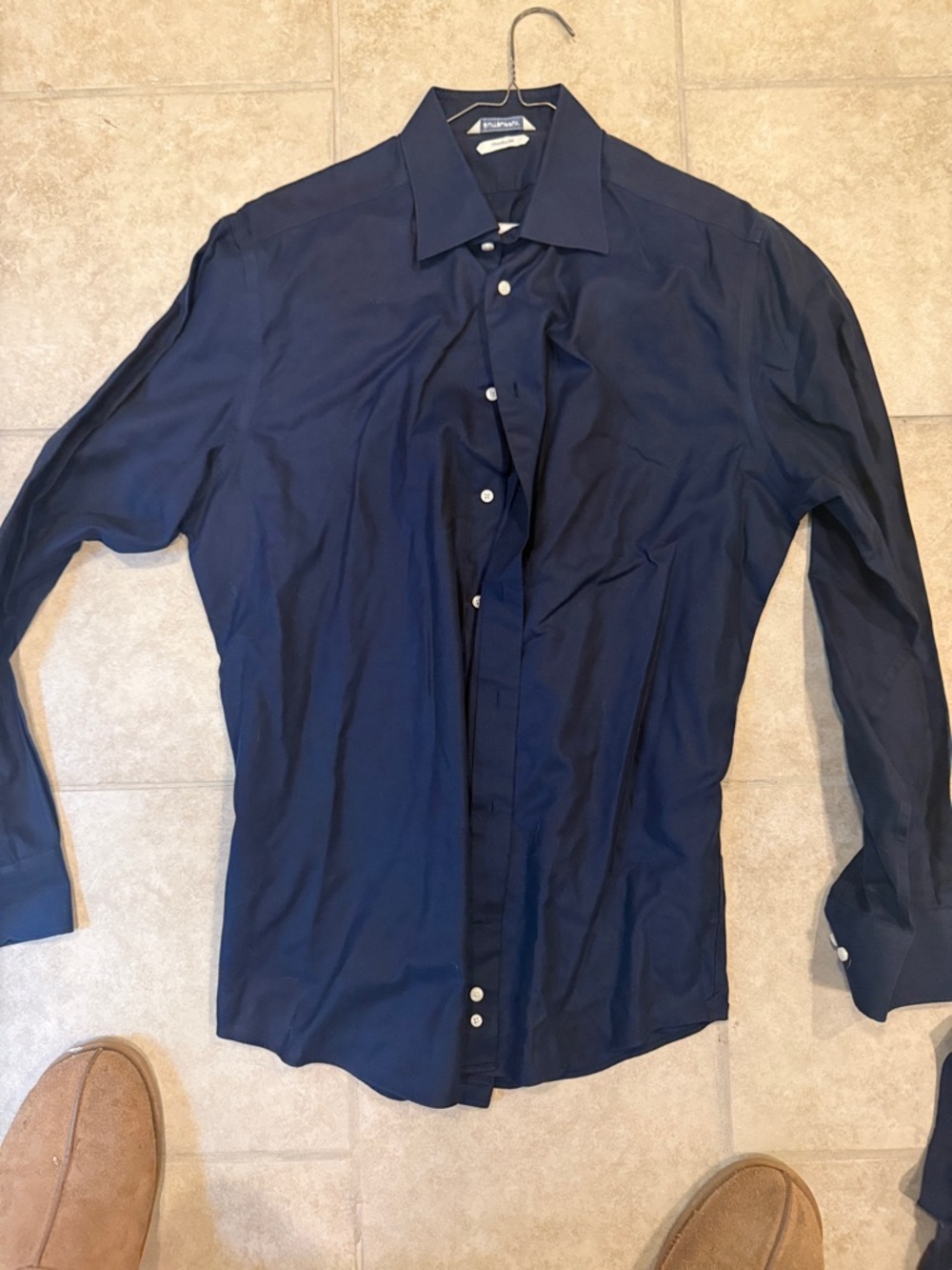Suitsupply Navy Long-Sleeve Dress Shirt